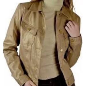 Ralph Lauren Jeans Co. Jacket - Gold Metallic Denim - Gold Button Front - Sz S